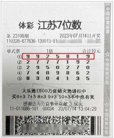 中奖彩票