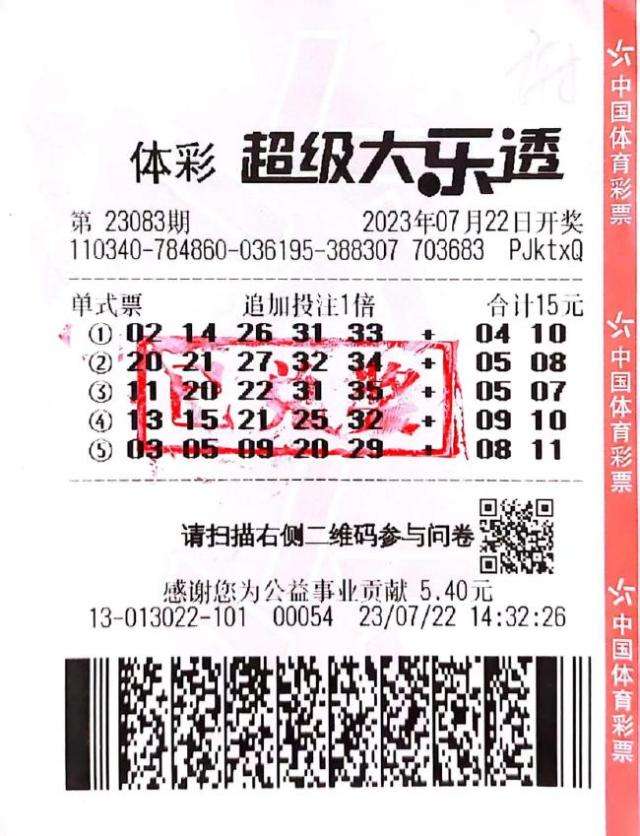 中奖彩票