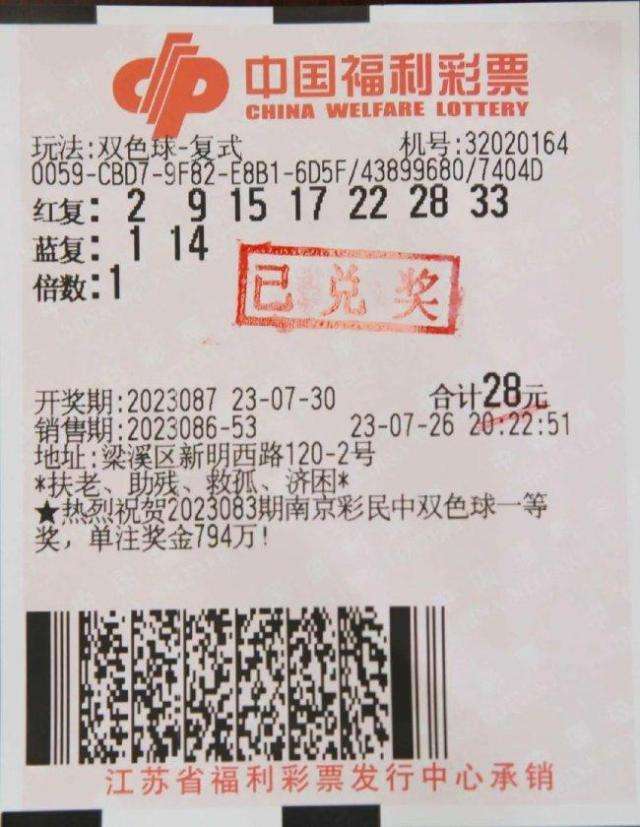 中奖彩票