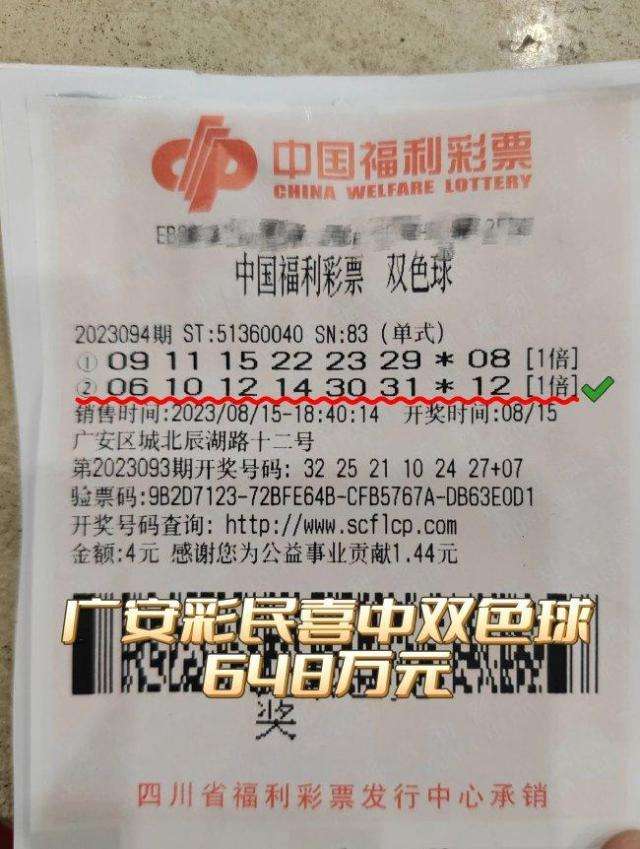 中奖彩票